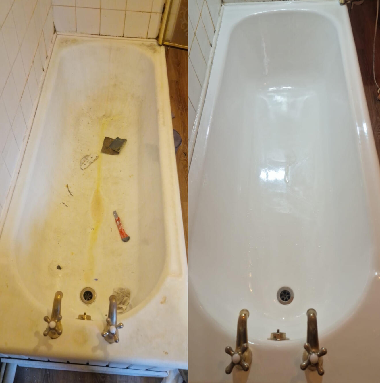 Steel bath resurfaced in Bath