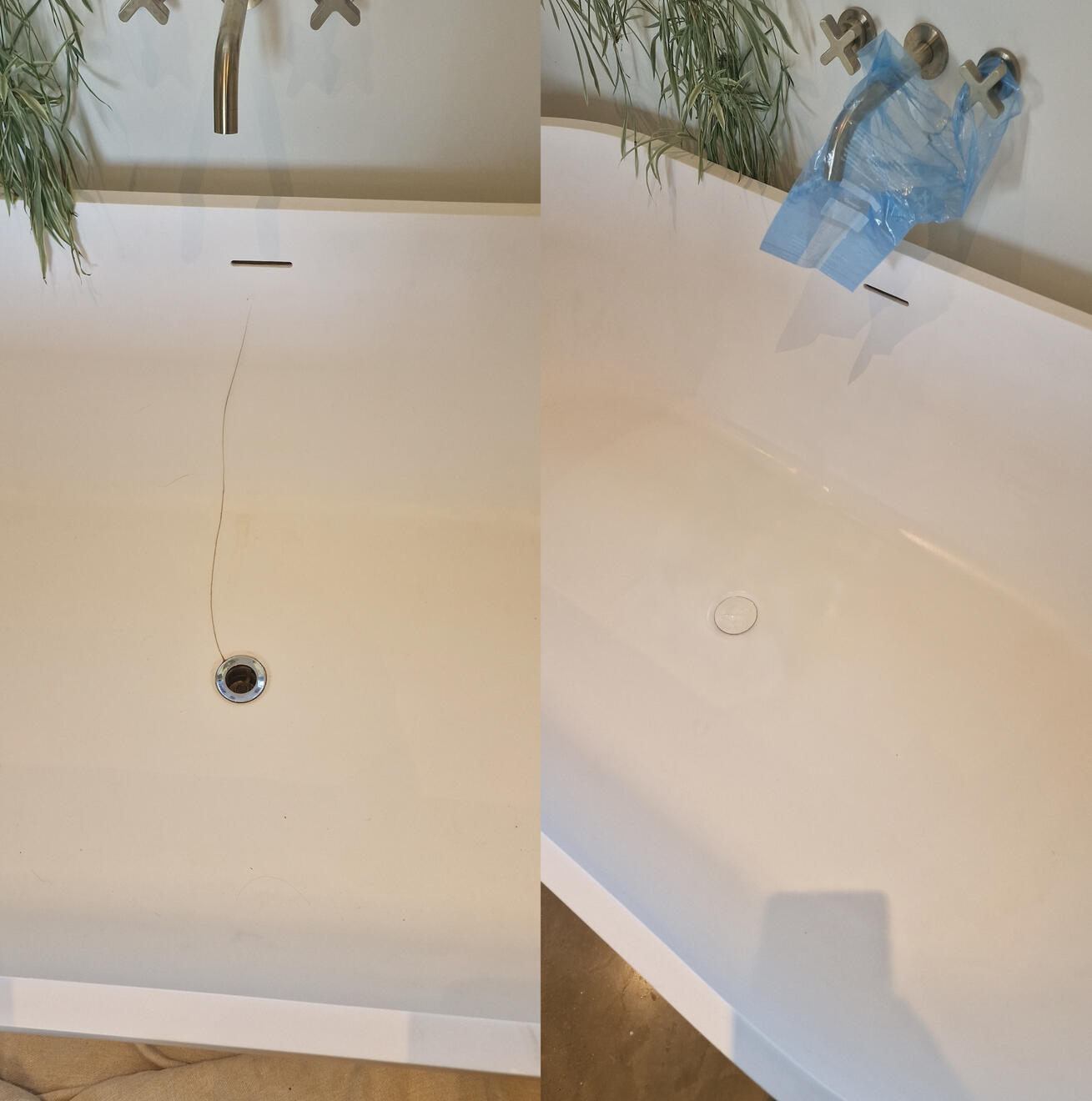 Reinforced stone resin bath crack repair in Cheltenham